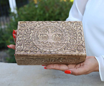 Hand Carved Keepsake Box